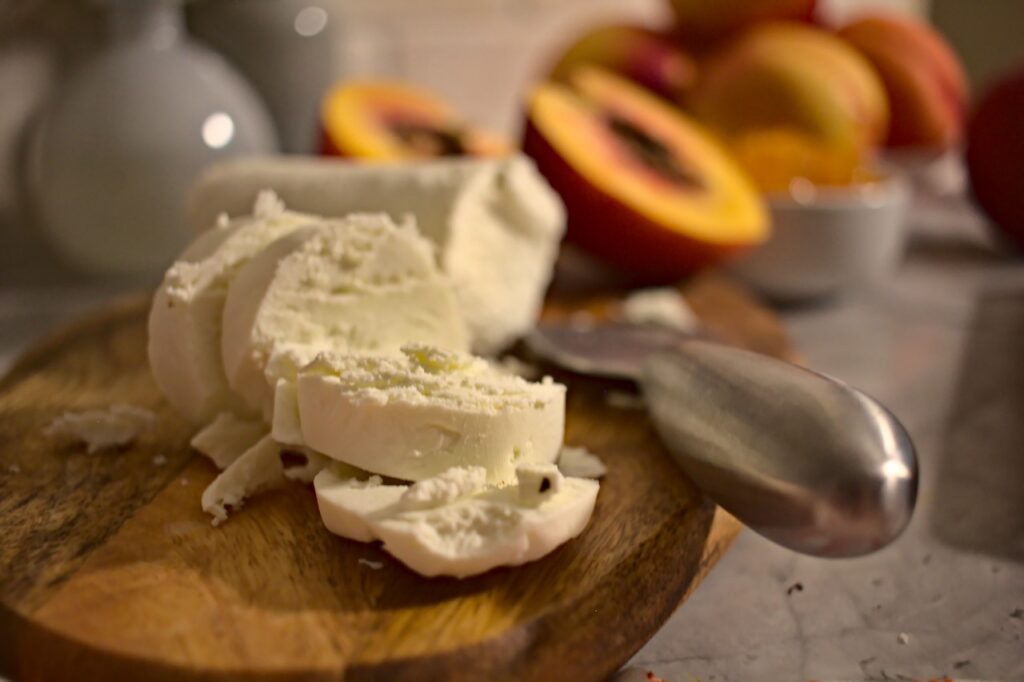 Closeup photo of goat cheese