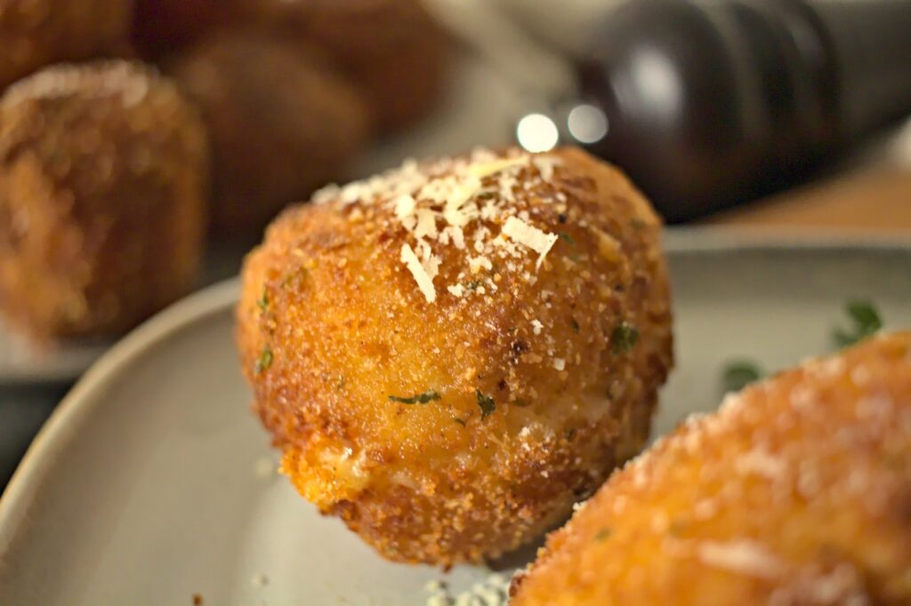 Closeup photo of arancini