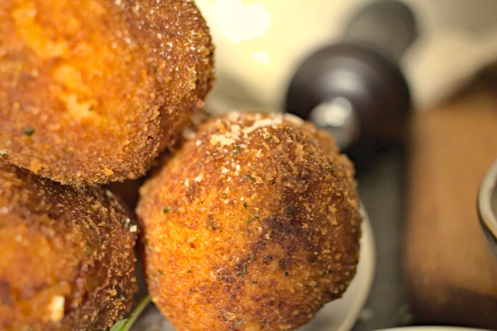 Closeup photo of arancini