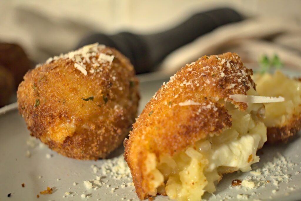 Closeup photo of arancini