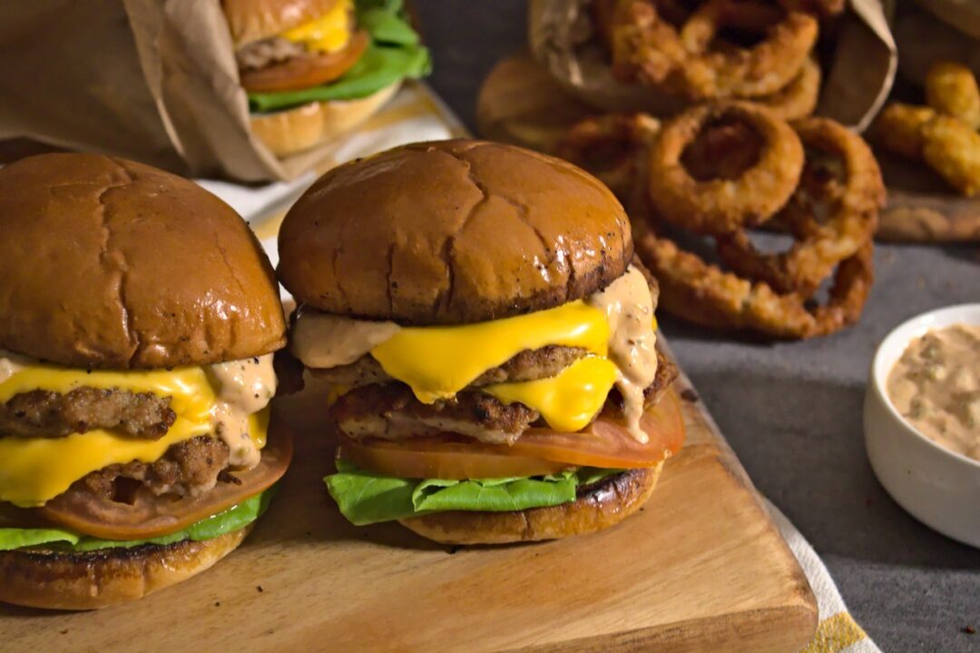 Double Smash Burgers with Sauce